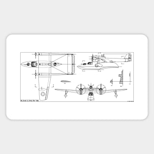 Blohm & Voss BV 138 Seedrache German WW2 Flying Boat Dark Blueprint Gift Magnet